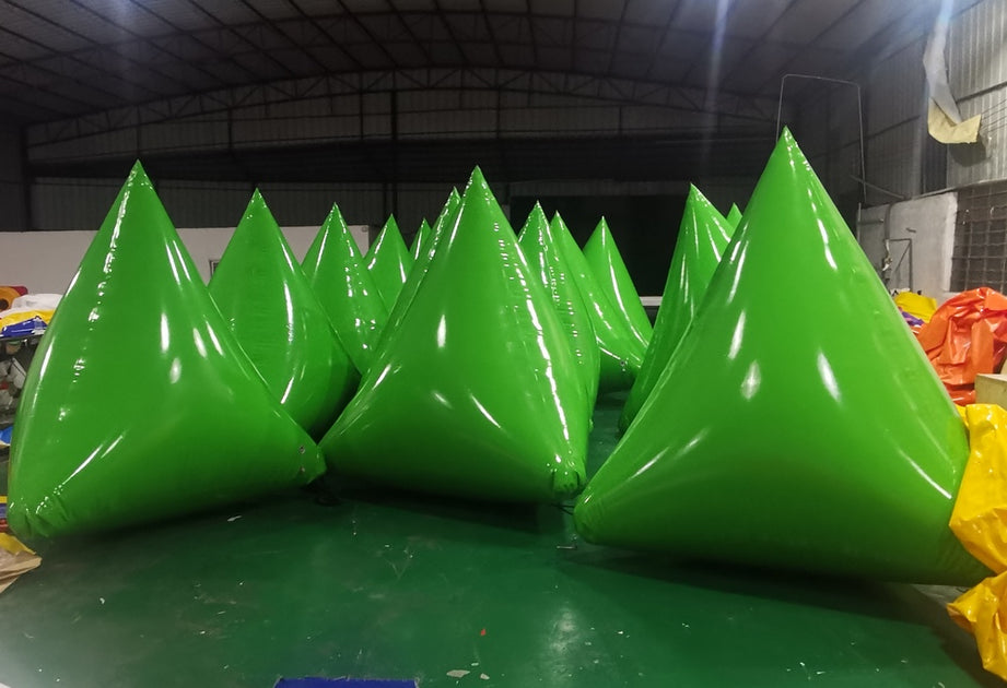 Premium 7' Triangle Swim Marker Buoy - FLUORESCENT GREEN