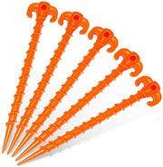 Hikemax Spiral Plastic Tent Stakes 15 Pack - 10 Inch Heavy Duty