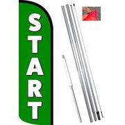 START Windless-Style Feather Flag Bundle 14' OR Replacement Flag Only 11.5'