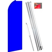Solid Flutter-Style Feather Flag Bundle 14' OR Replacement Flag Only 11.5'